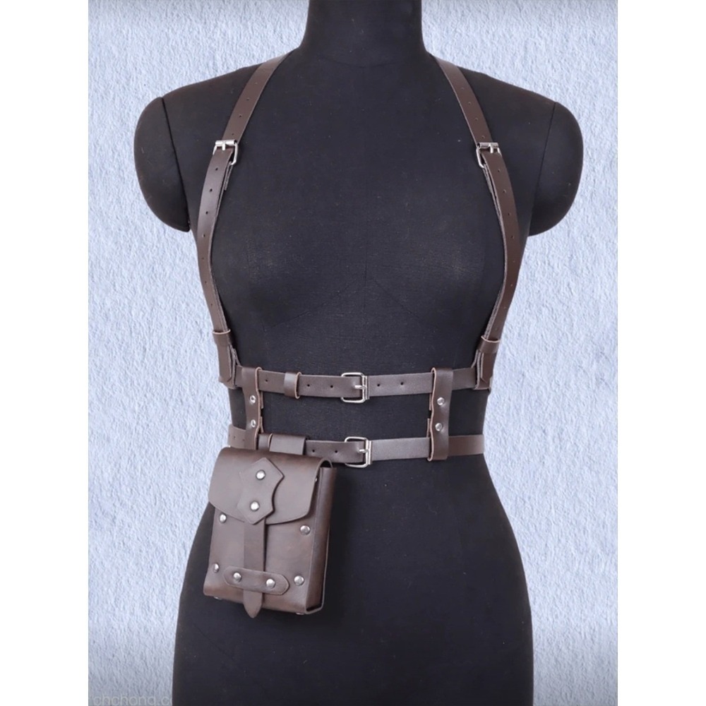 Harness Bag, Women's faux Leather Body Chest Bag, Utility Belt Holster